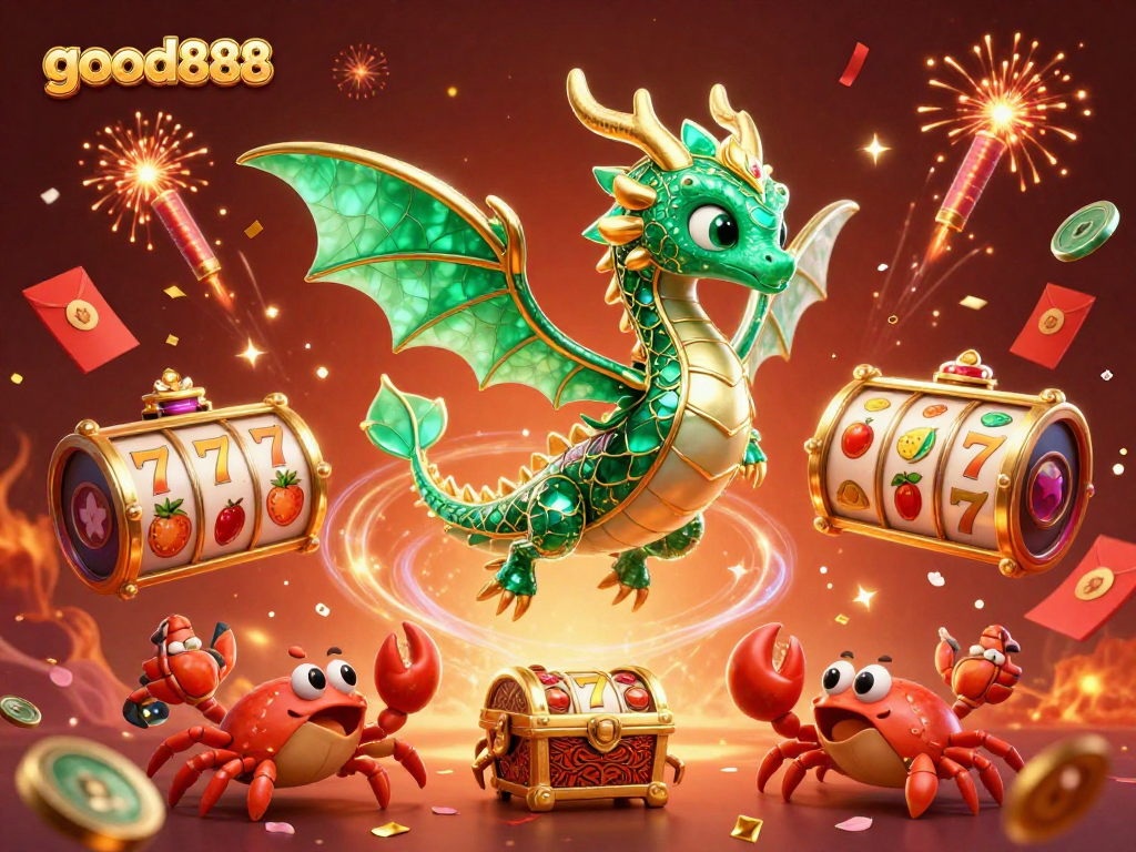 Experience the vibrant world of good888 with a thrilling sea dragon and casino elements in a festive atmosphere.