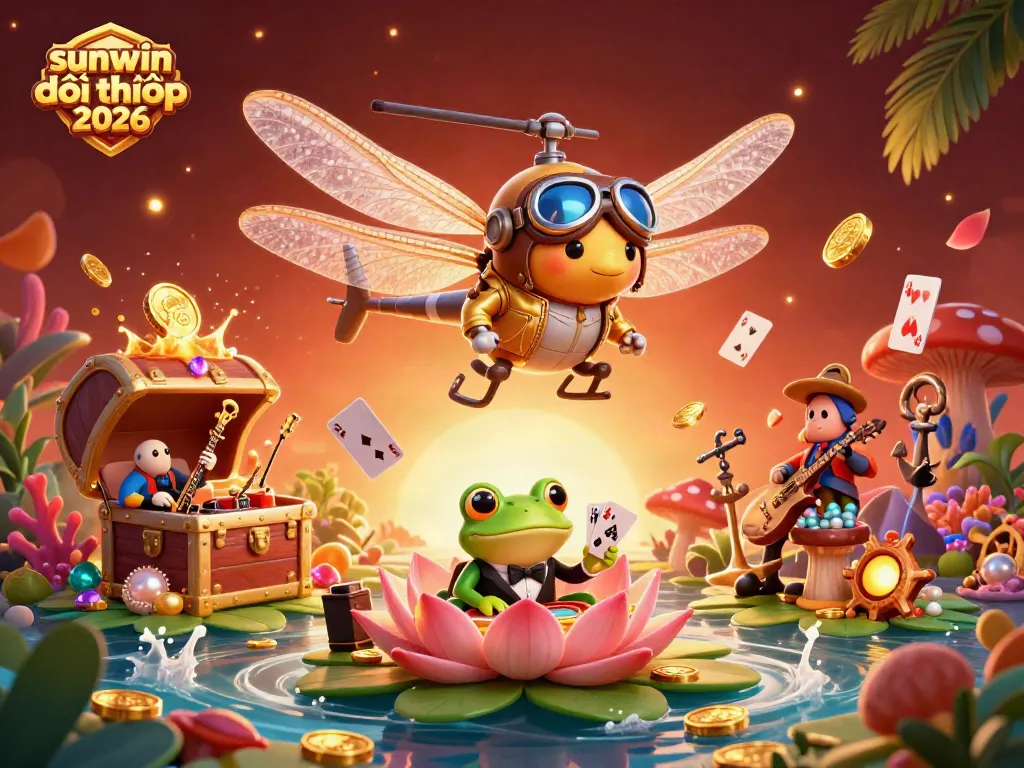 Experience the excitement of sunwin đổi thưởng 2026 with a vibrant casino scene featuring characters and colorful elements.